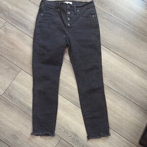 Madewell High Rise Black Jeans with Tapered Leg SM428